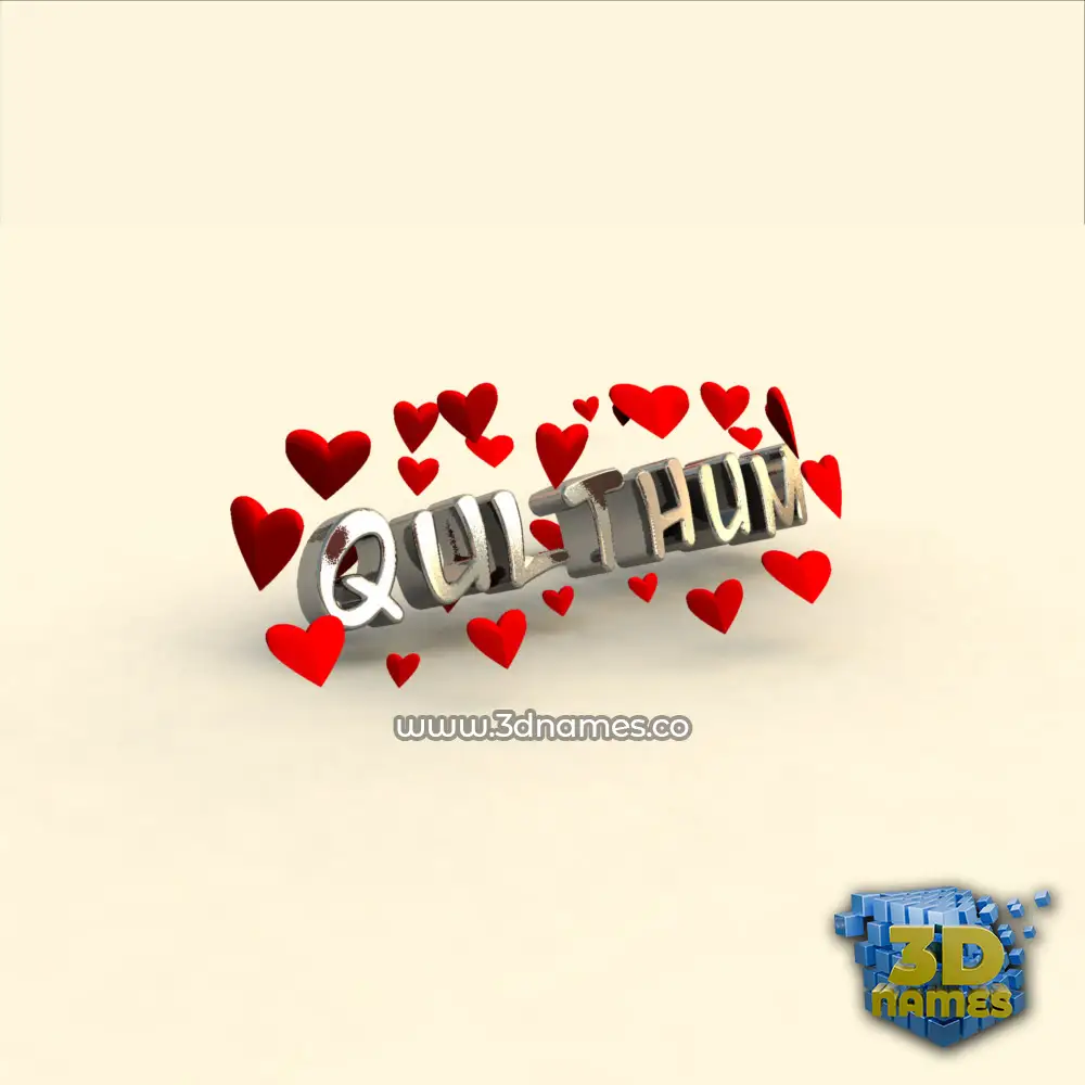 qulthum in In Love style - 3D name wallpaper