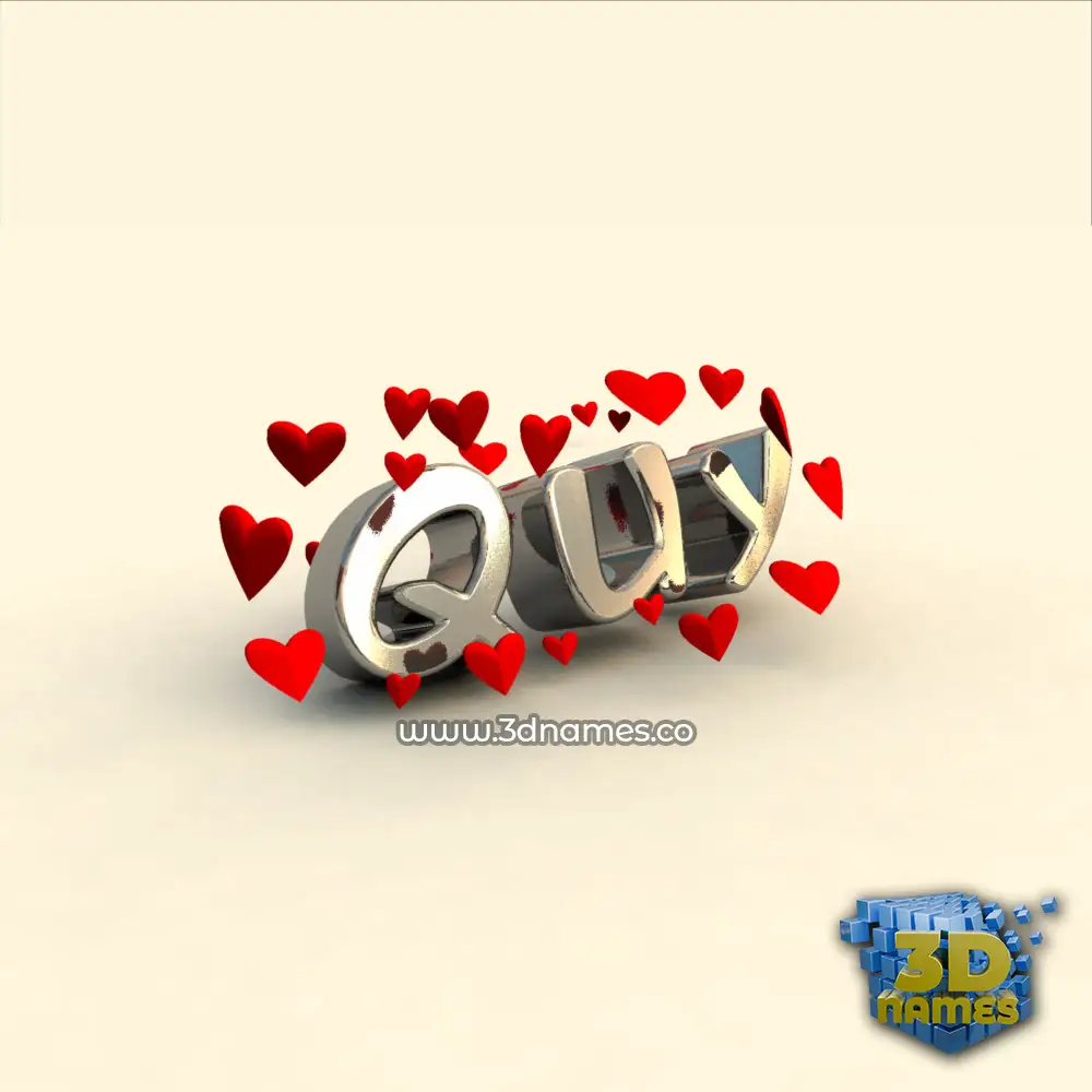 quy in In Love style - 3D name wallpaper