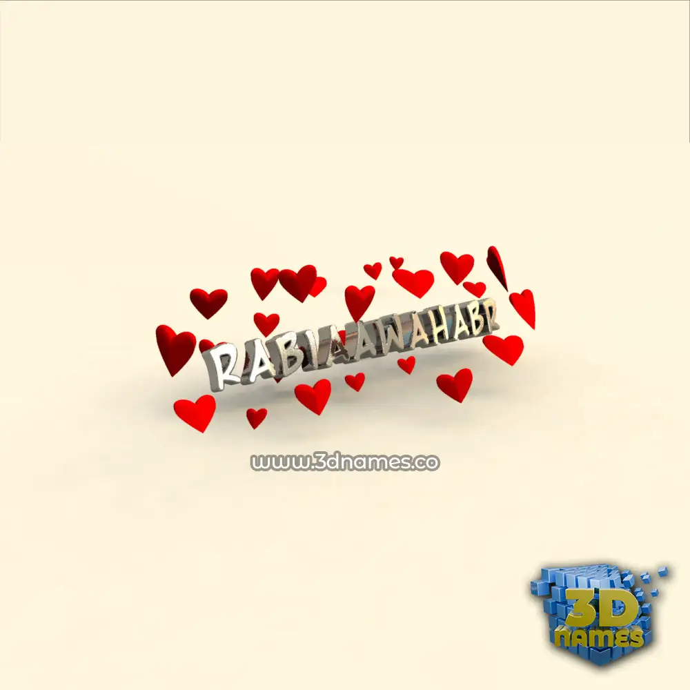 rabiaawahabr in In Love style - 3D name wallpaper