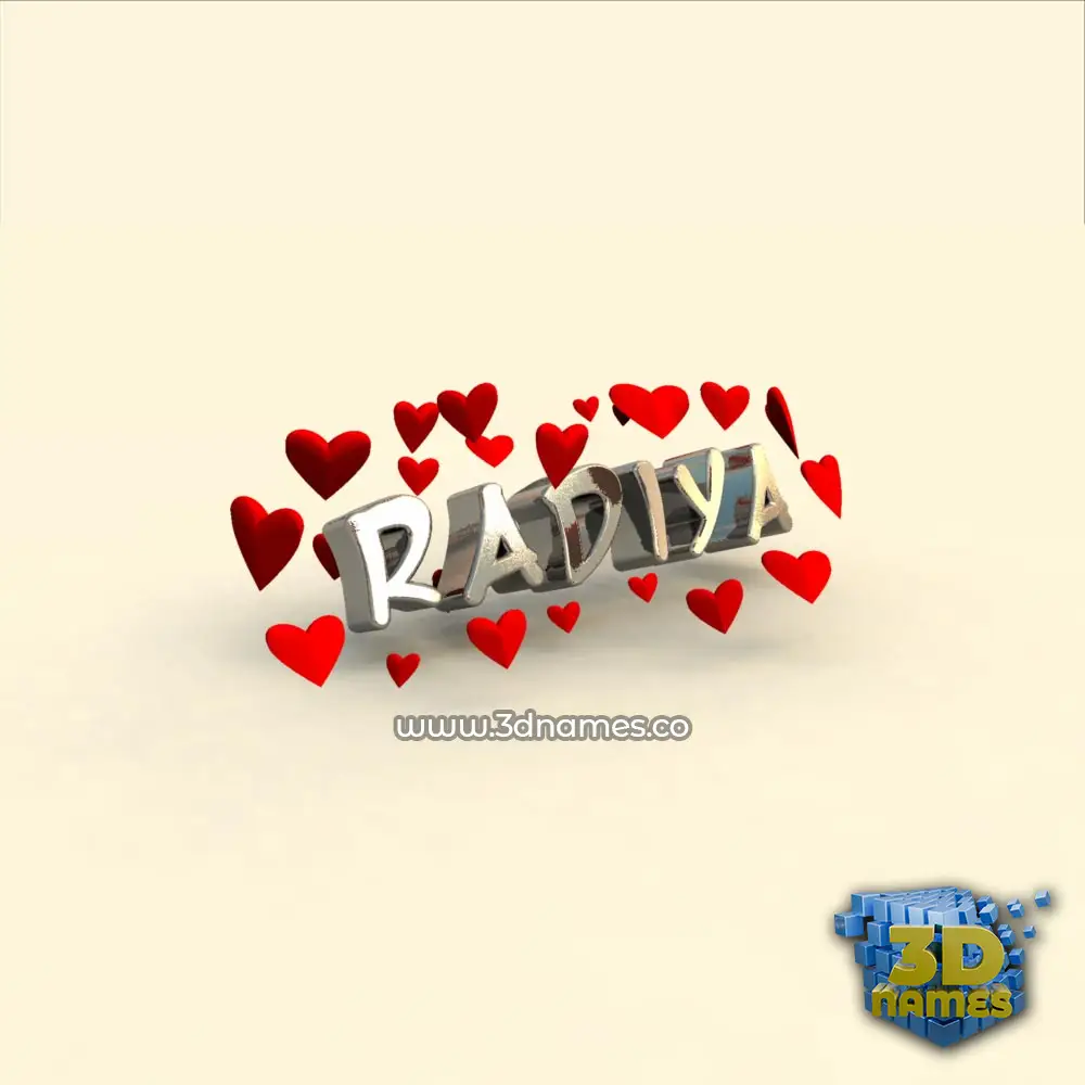 radiya in In Love style - 3D name wallpaper