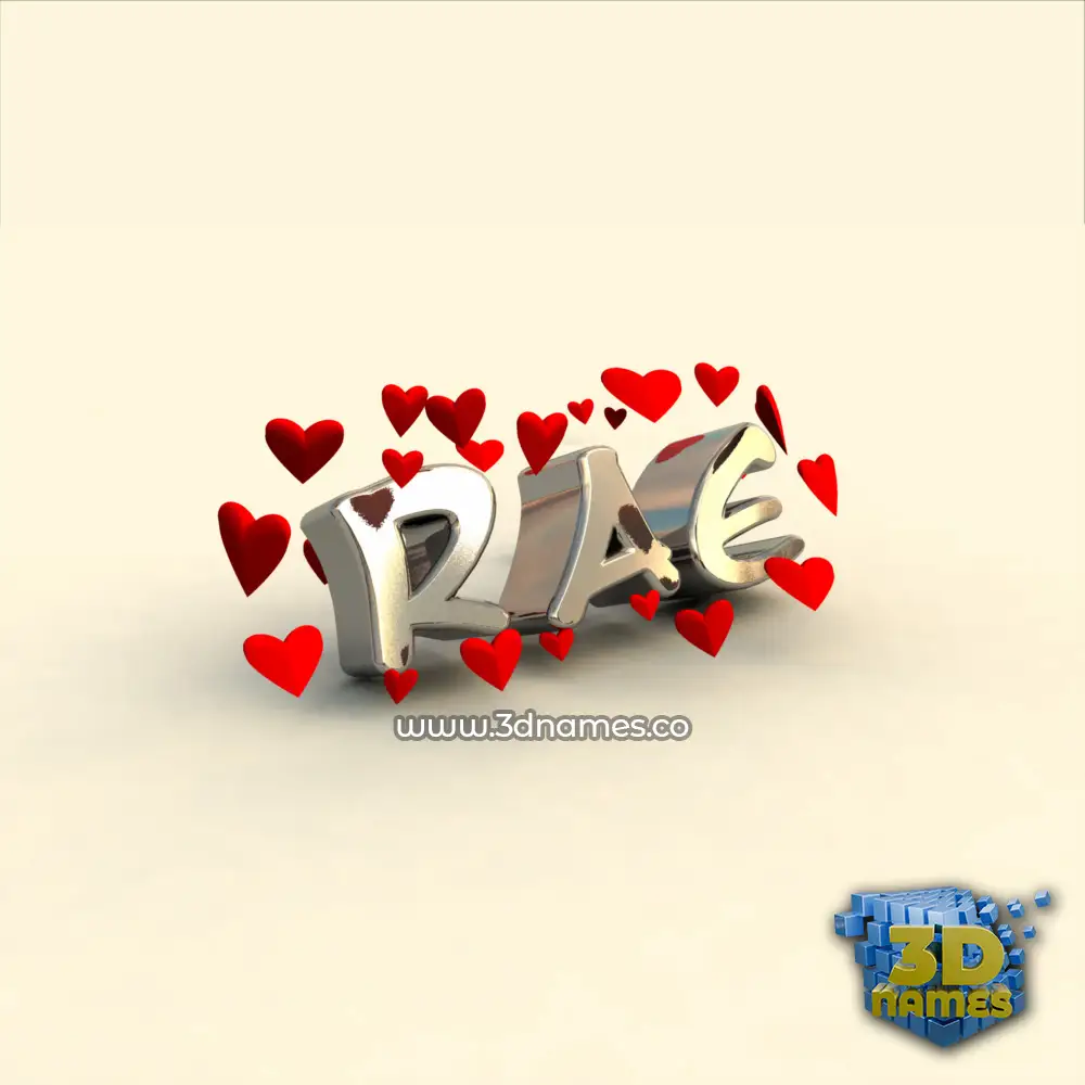 rae in In Love style - 3D name wallpaper