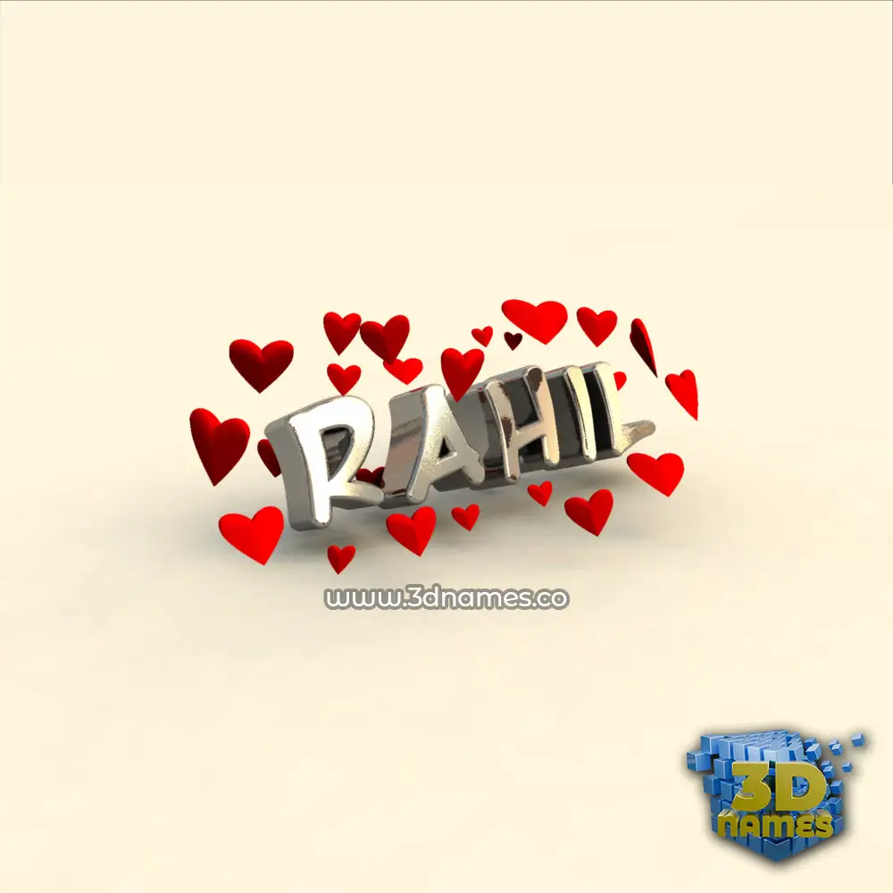 rahil in In Love style - 3D name wallpaper