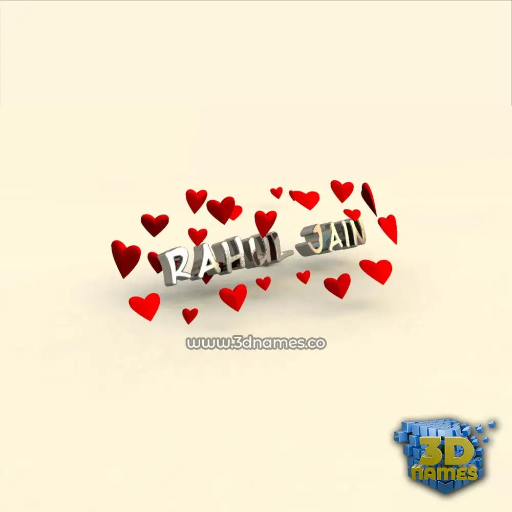 rahul jain in In Love style - 3D name wallpaper