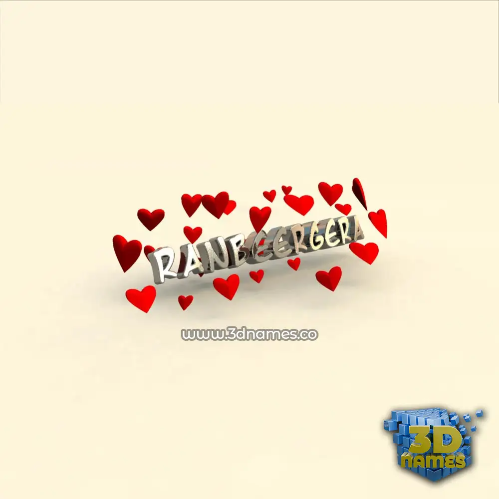 ranbeergera in In Love style - 3D name wallpaper