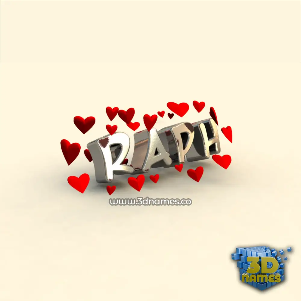 raph in In Love style - 3D name wallpaper