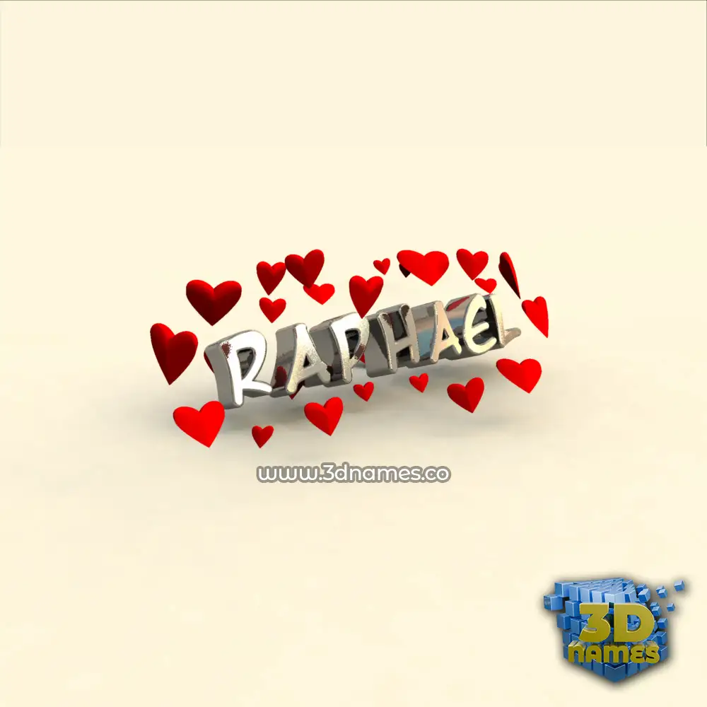 raphael in In Love style - 3D name wallpaper