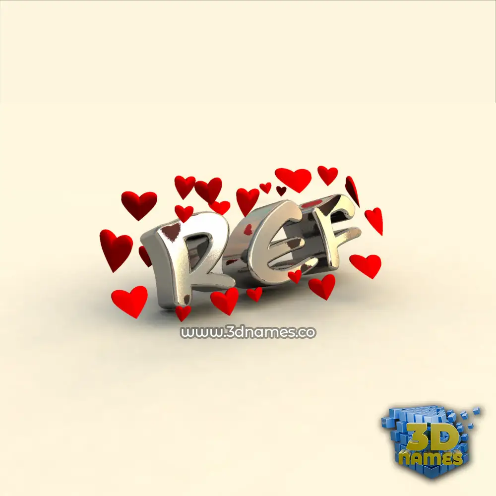 ref in In Love style - 3D name wallpaper