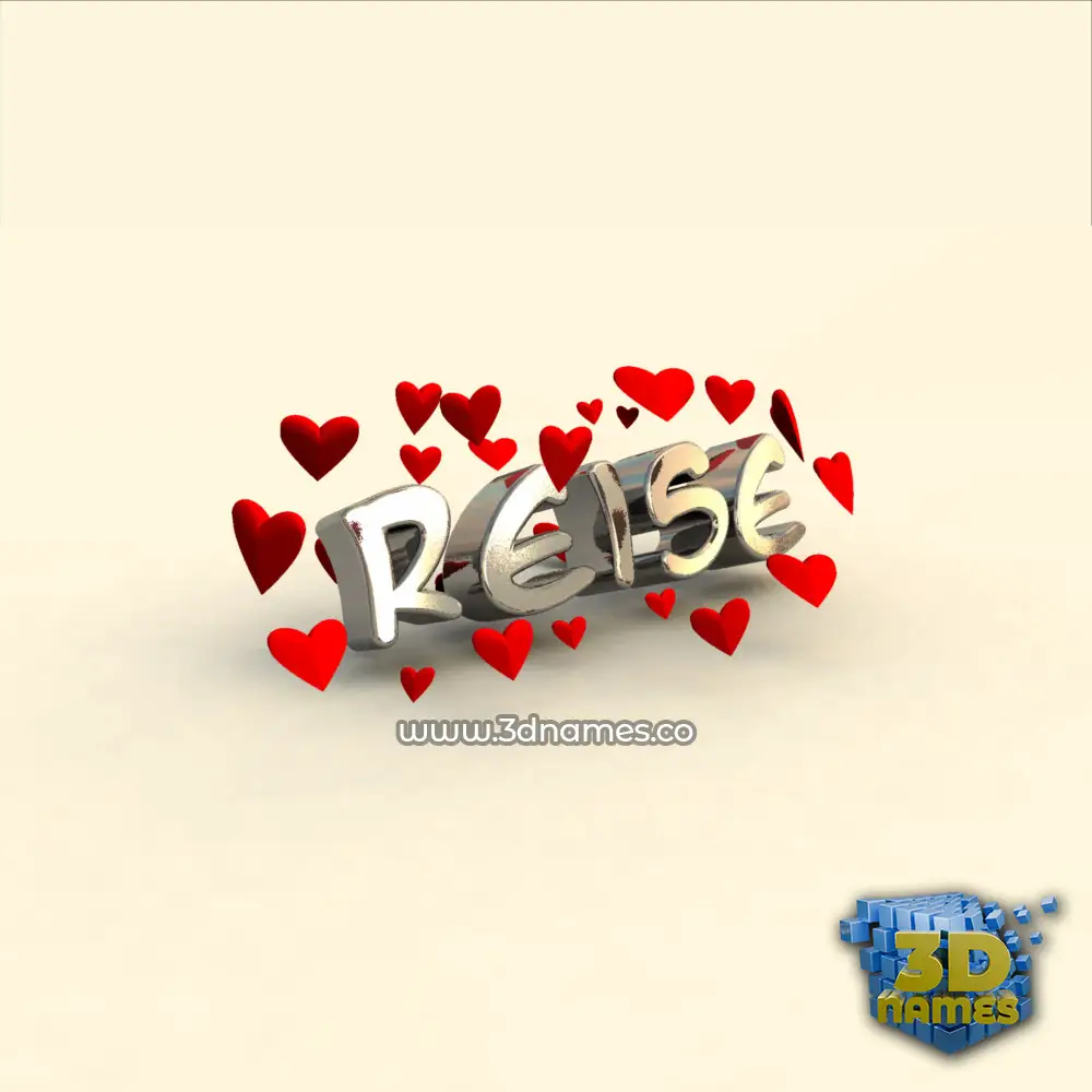 reise in In Love style - 3D name wallpaper