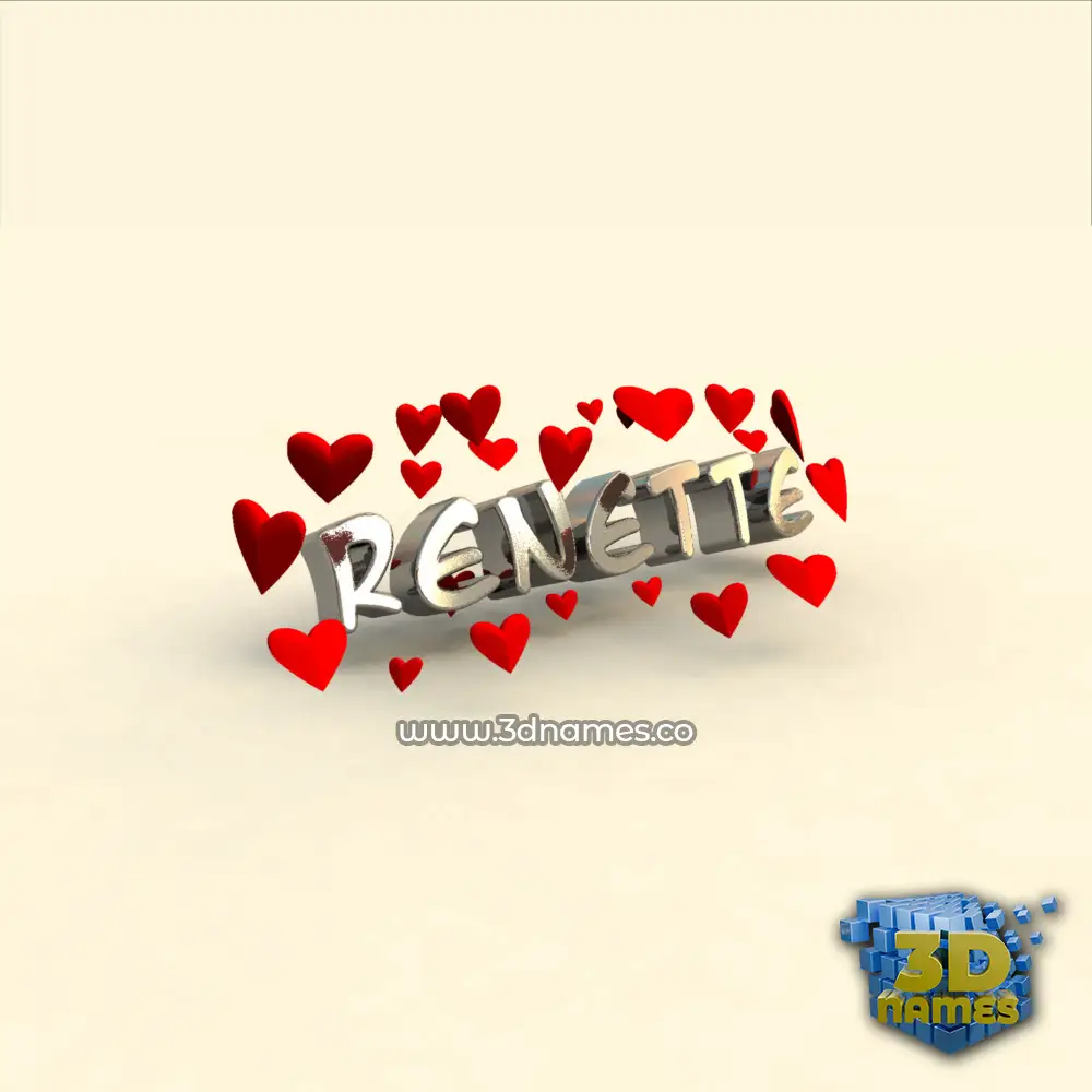 renette in In Love style - 3D name wallpaper