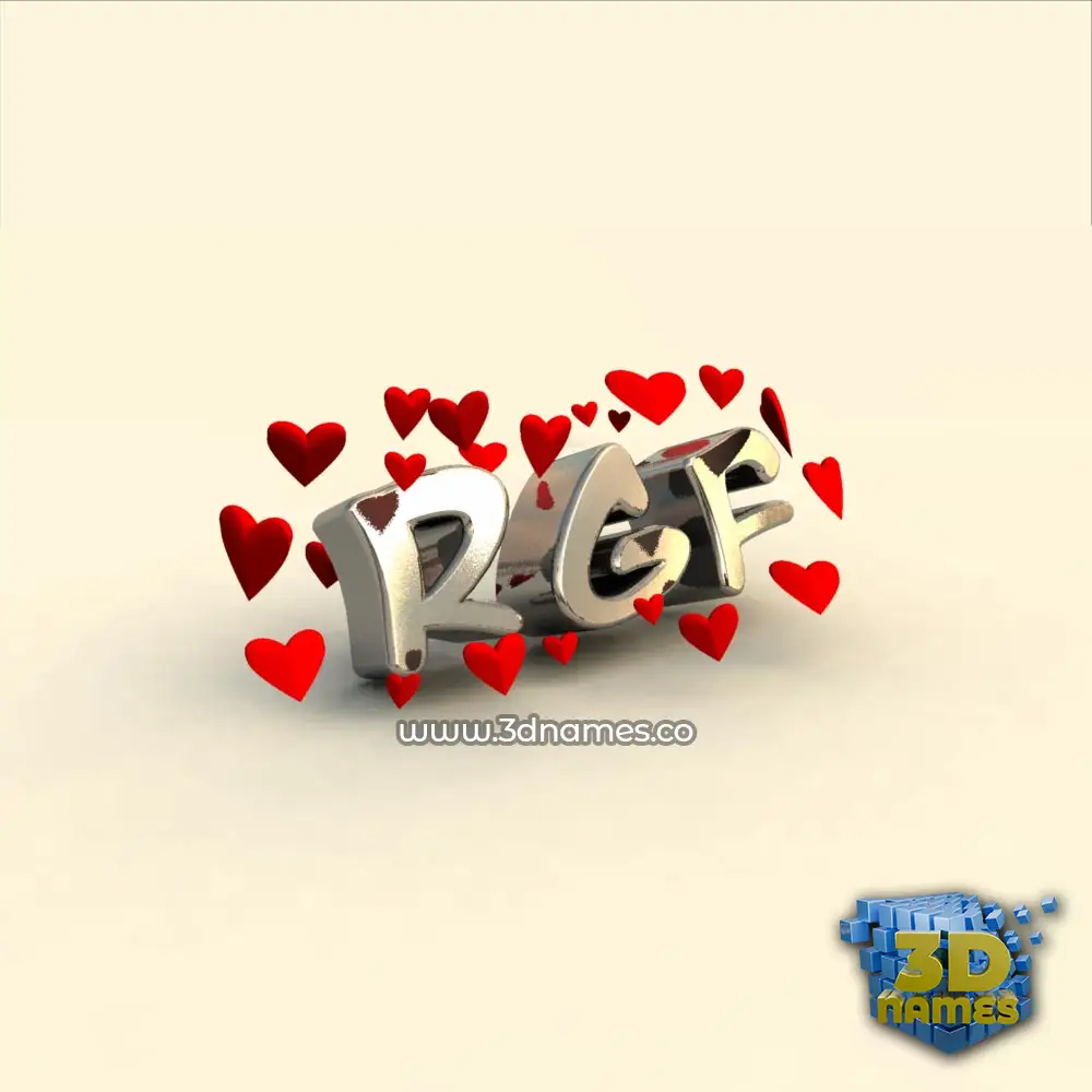 rgf in In Love style - 3D name wallpaper