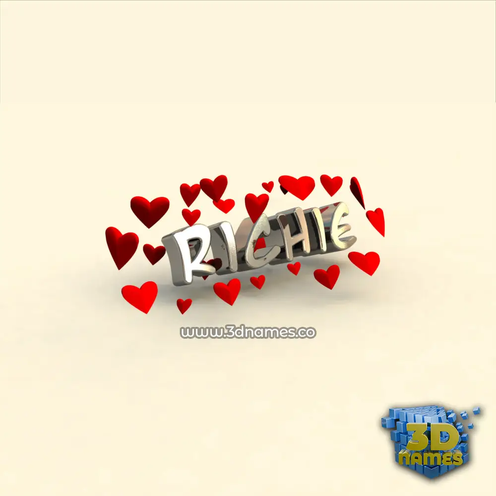 richie in In Love style - 3D name wallpaper
