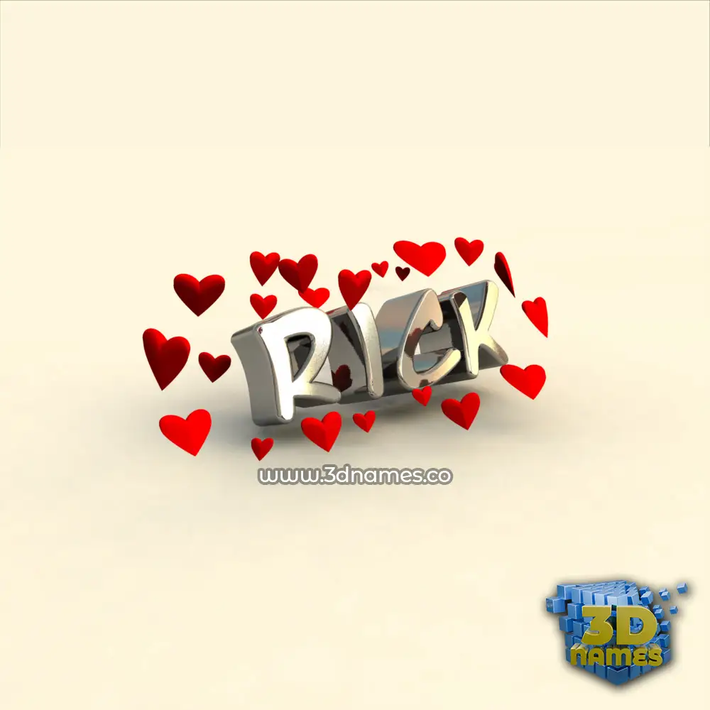 rick in In Love style - 3D name wallpaper