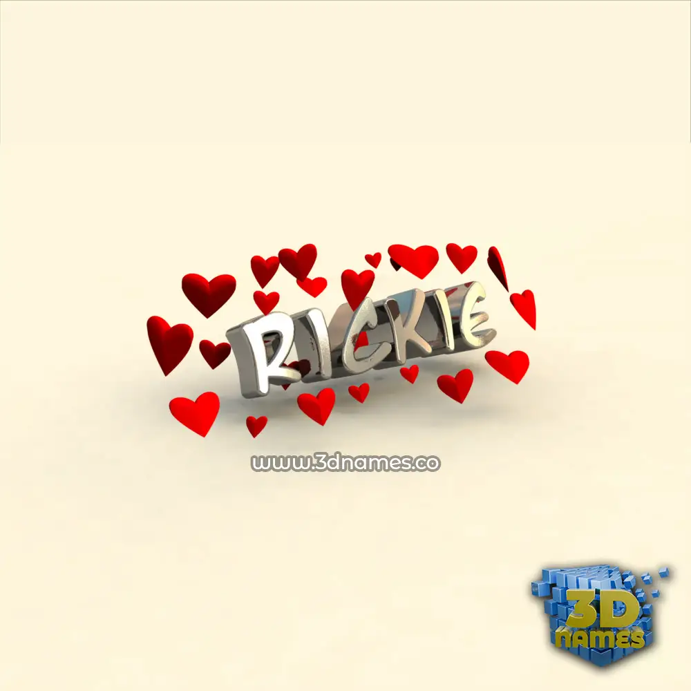 rickie in In Love style - 3D name wallpaper