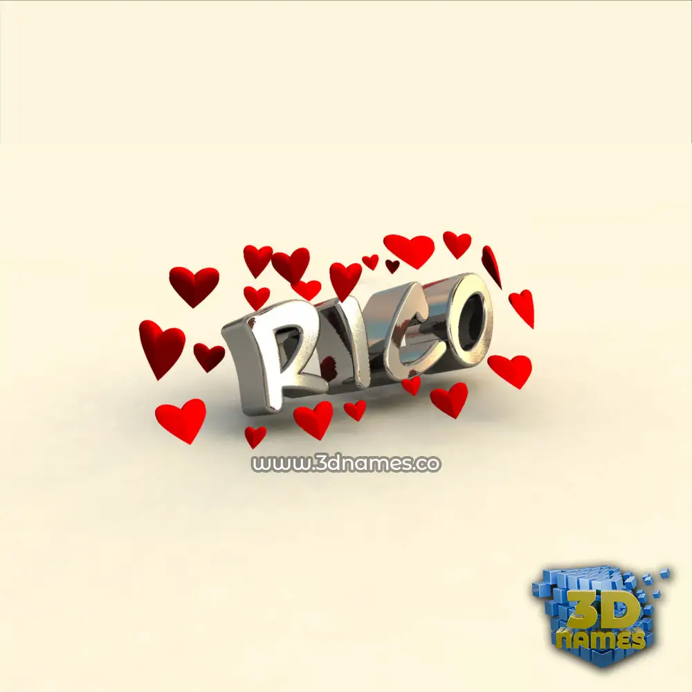 rico in In Love style - 3D name wallpaper