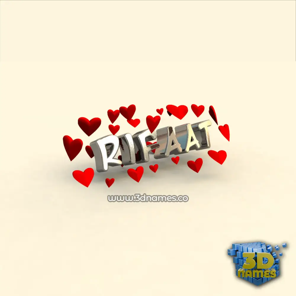 rifaat in In Love style - 3D name wallpaper
