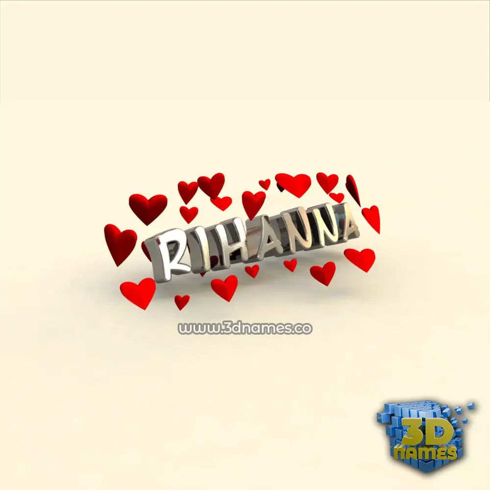 rihanna in In Love style - 3D name wallpaper