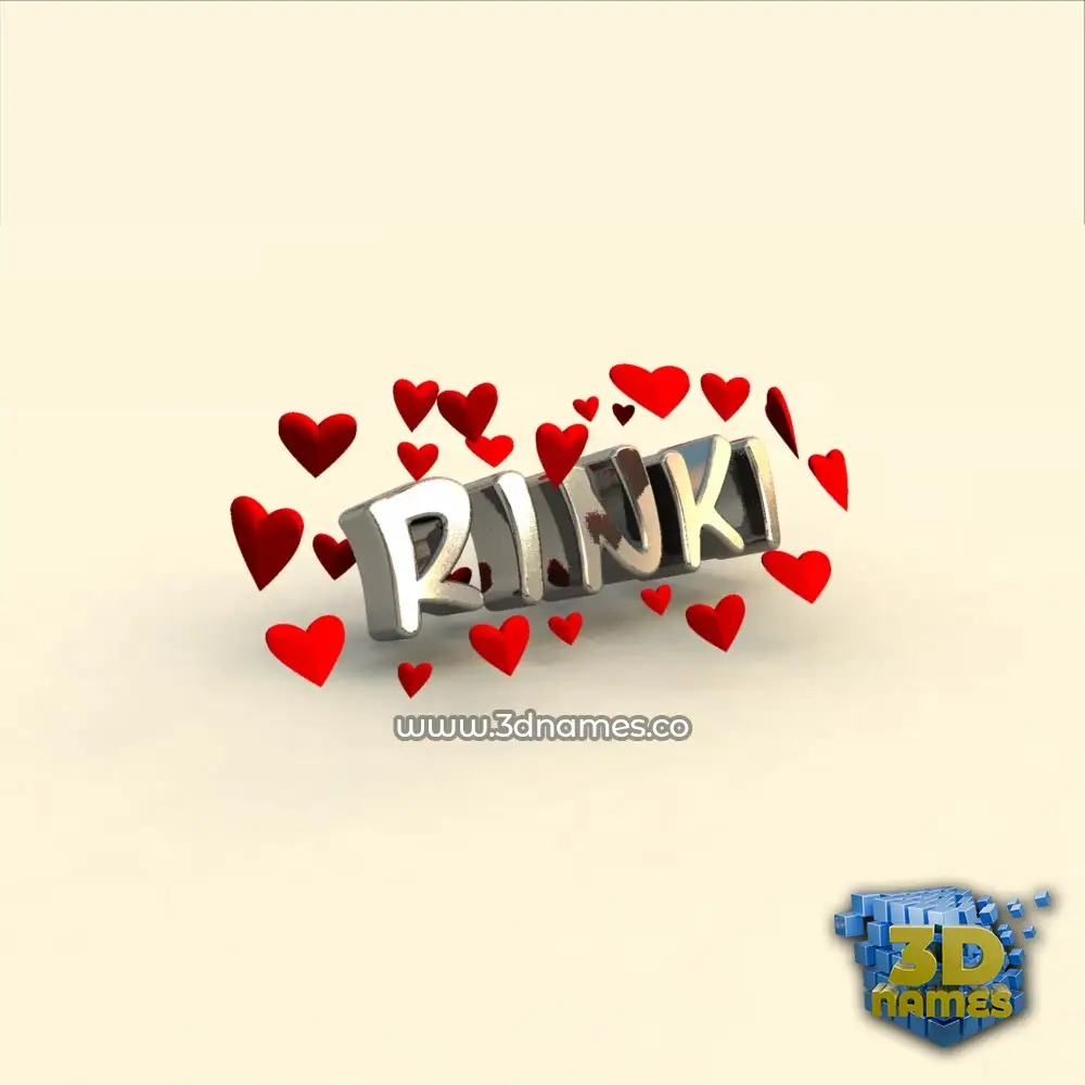 rinki in In Love style - 3D name wallpaper