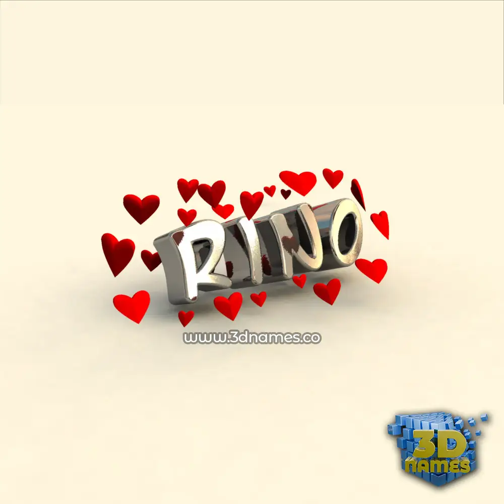 rino in In Love style - 3D name wallpaper