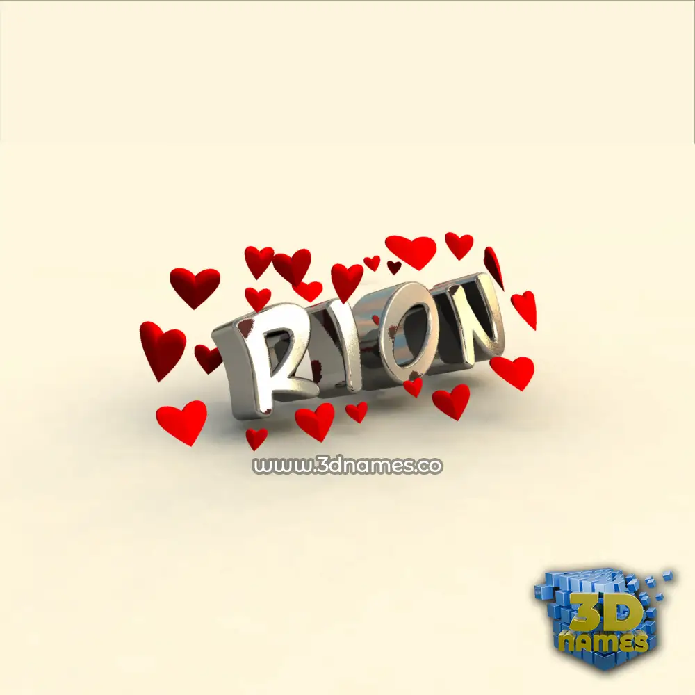 rion in In Love style - 3D name wallpaper