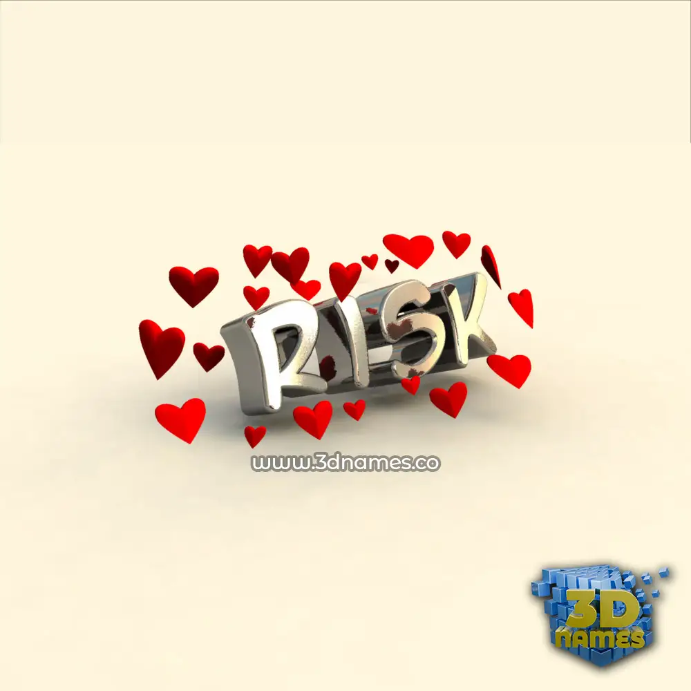 risk in In Love style - 3D name wallpaper