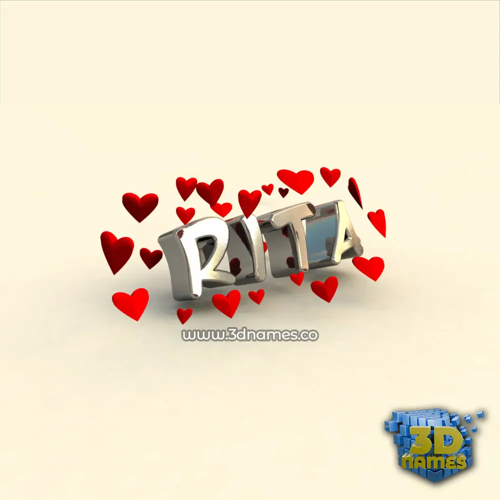 rita in In Love style - 3D name wallpaper