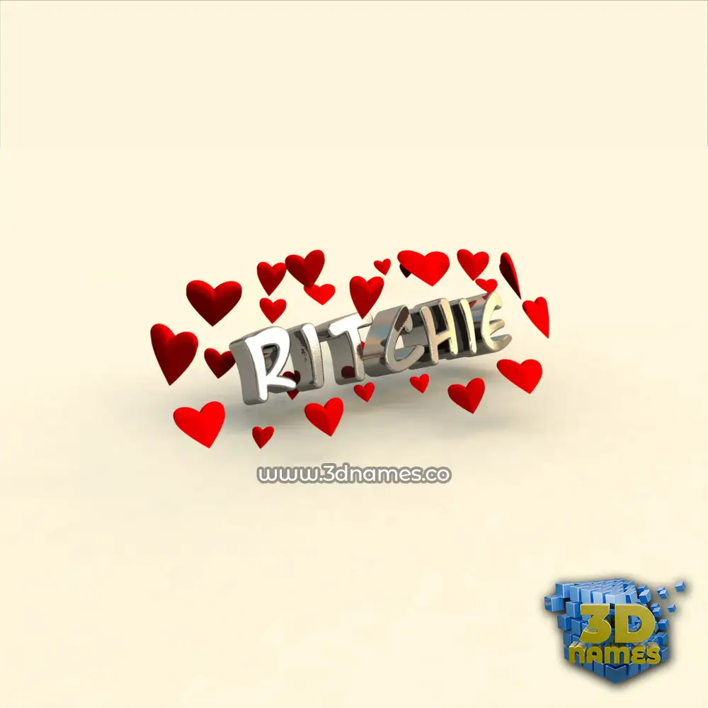 ritchie in In Love style - 3D name wallpaper
