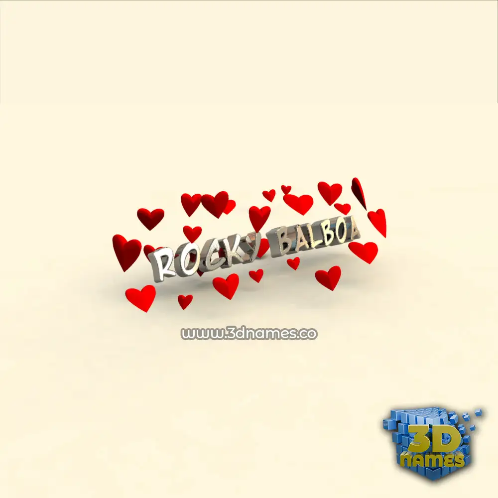 rocky balboa in In Love style - 3D name wallpaper