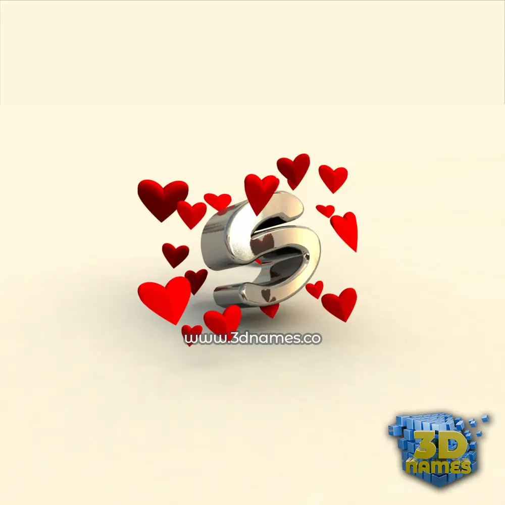 s in In Love style - 3D name wallpaper