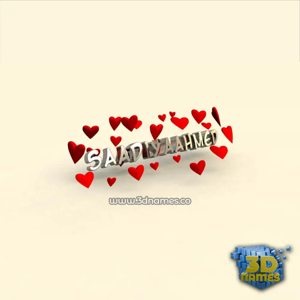 saadiyaahmed in In Love style - 3D name wallpaper