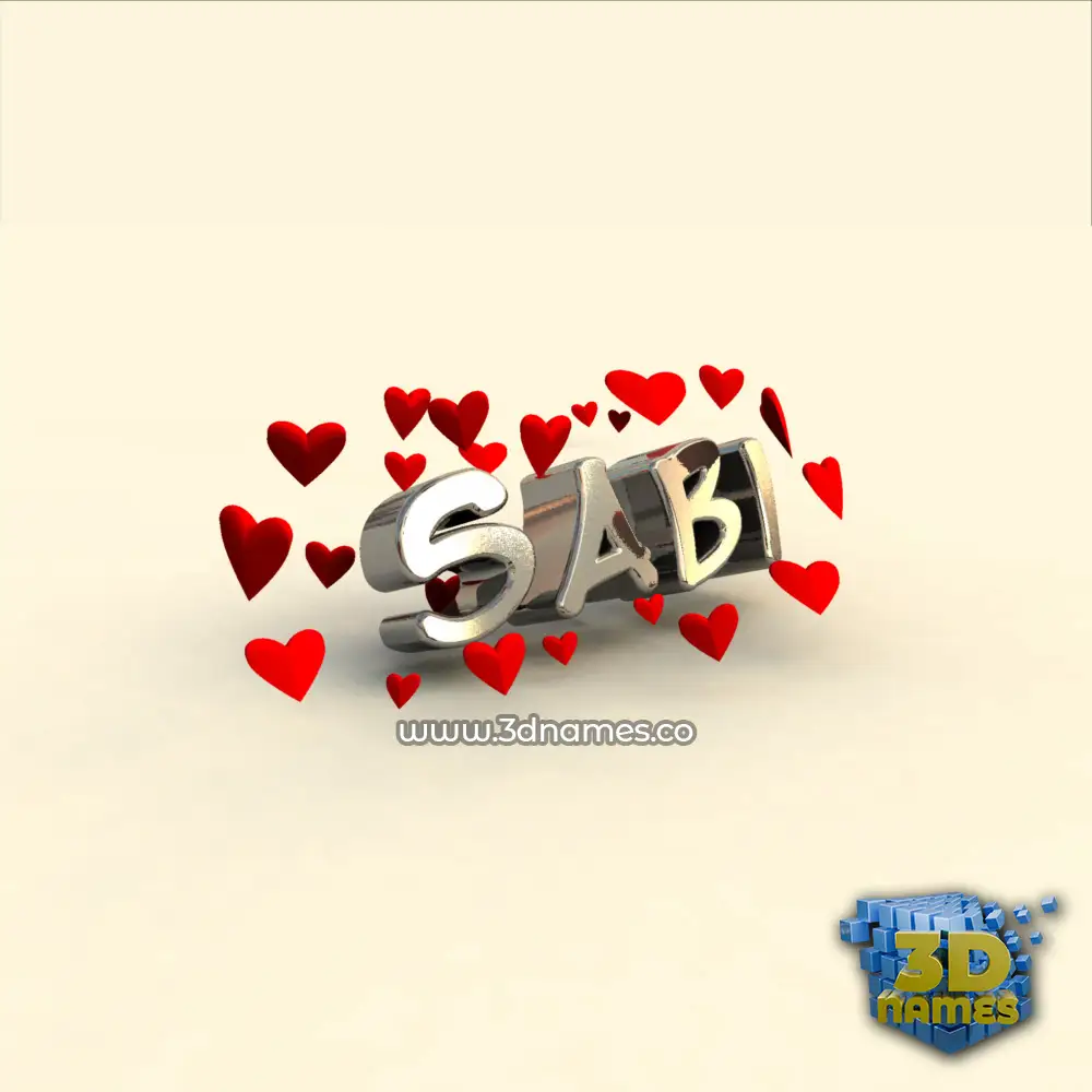 sabi in In Love style - 3D name wallpaper