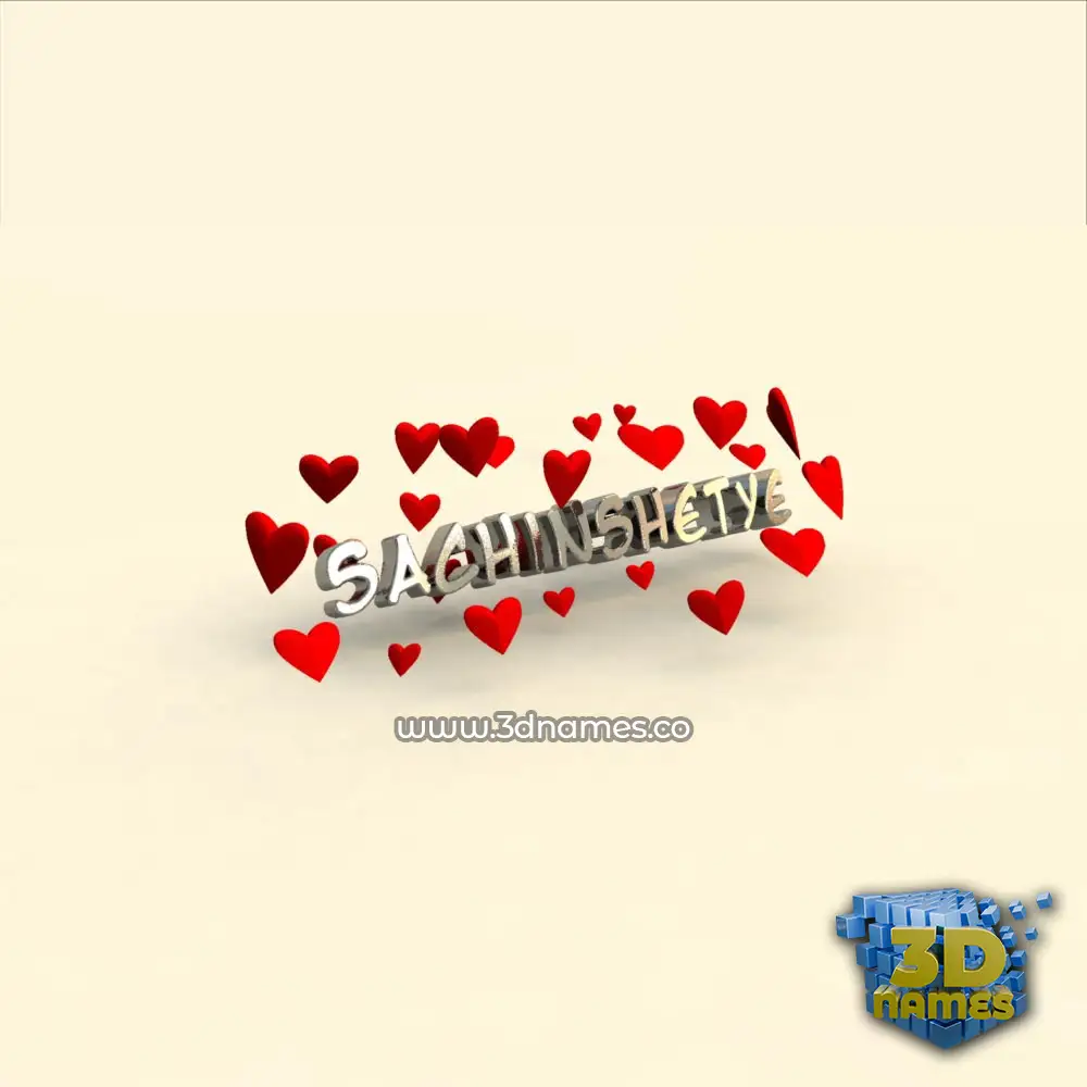 sachinshetye in In Love style - 3D name wallpaper