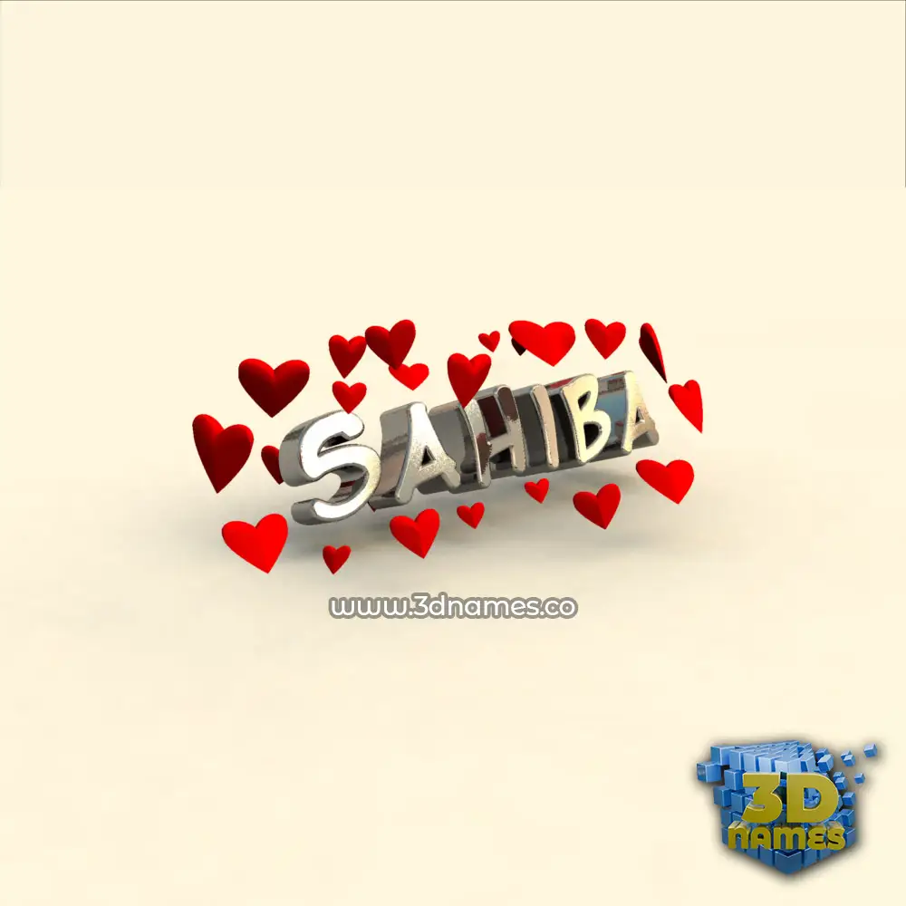sahiba in In Love style - 3D name wallpaper