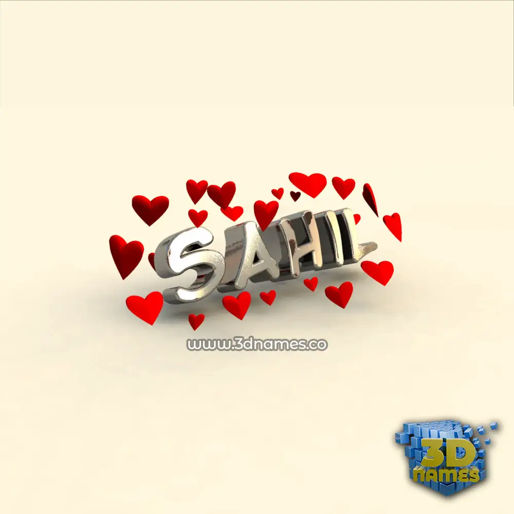 sahil in In Love style - 3D name wallpaper