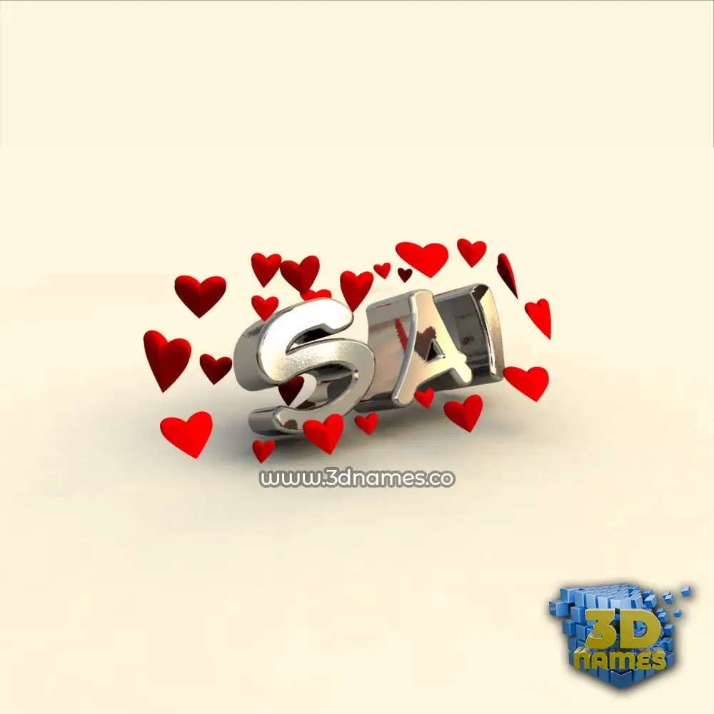sai in In Love style - 3D name wallpaper