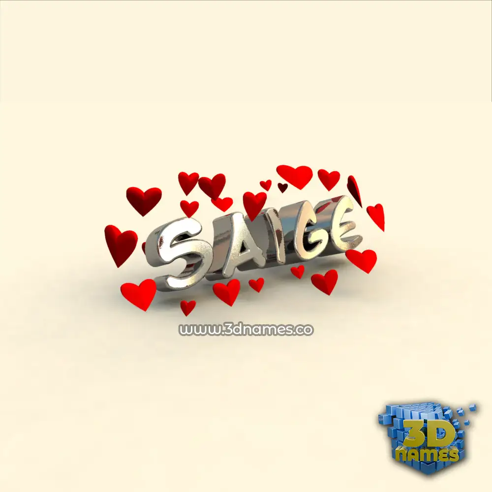 saige in In Love style - 3D name wallpaper