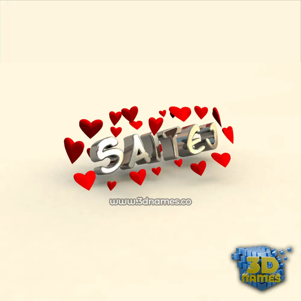 saitej in In Love style - 3D name wallpaper