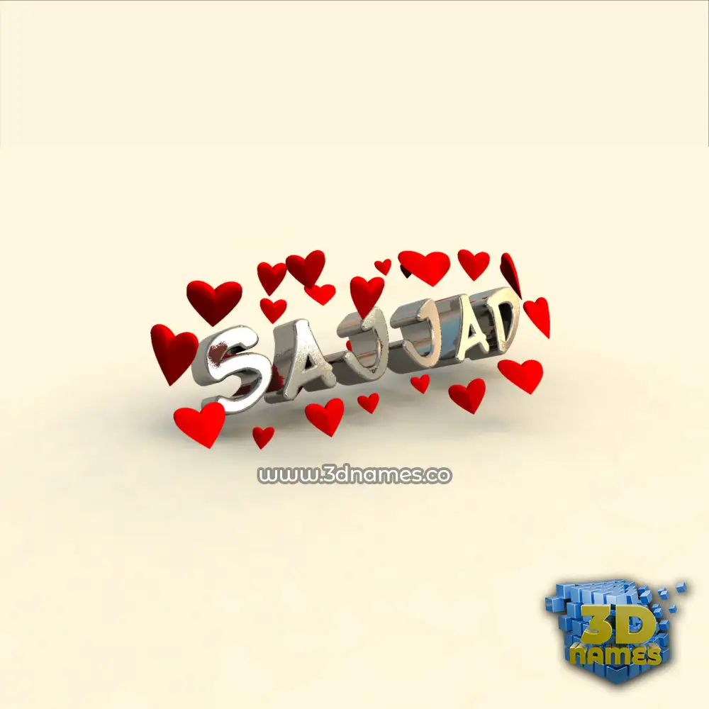 sajjad in In Love style - 3D name wallpaper