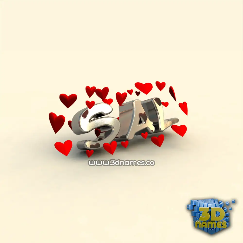 sal in In Love style - 3D name wallpaper