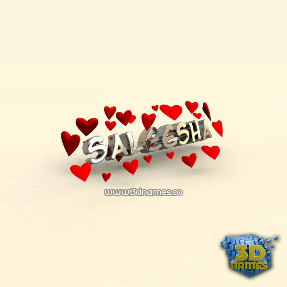 saleesha in In Love style - 3D name wallpaper
