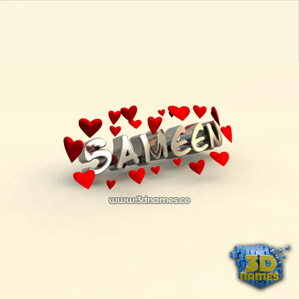 sameen in In Love style - 3D name wallpaper