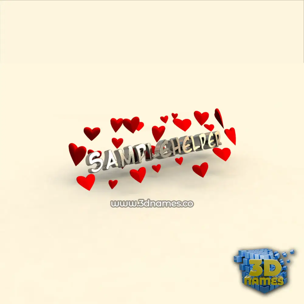 samplehelper in In Love style - 3D name wallpaper