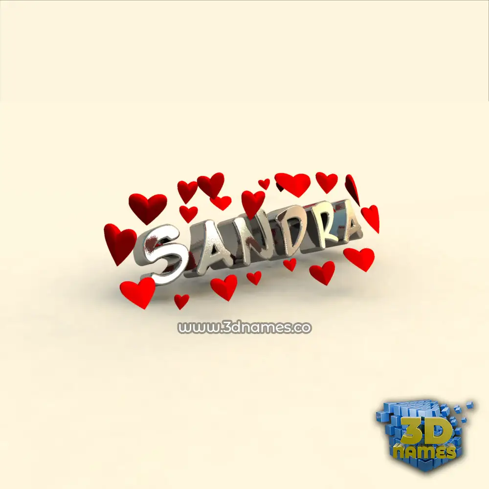 sandra in In Love style - 3D name wallpaper