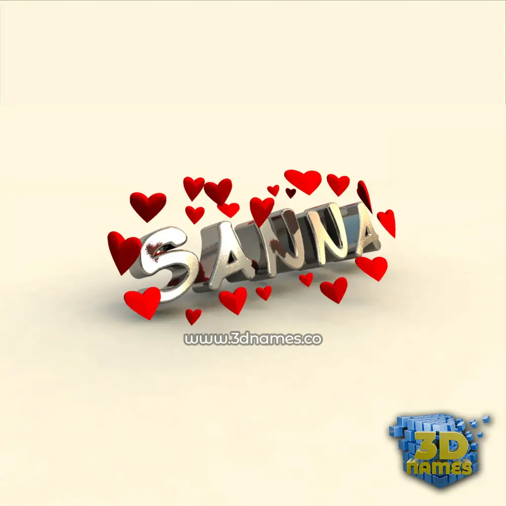sanna in In Love style - 3D name wallpaper