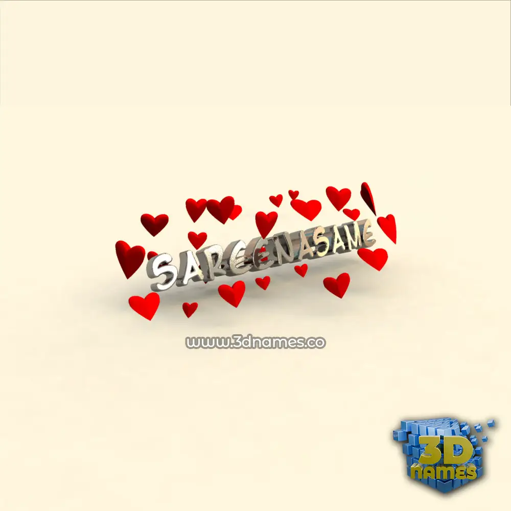 sareenasame in In Love style - 3D name wallpaper
