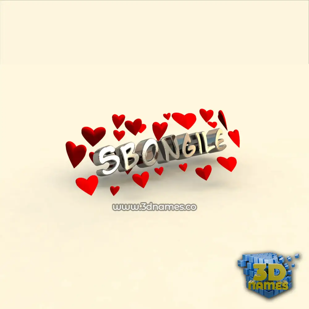 sbongile in In Love style - 3D name wallpaper