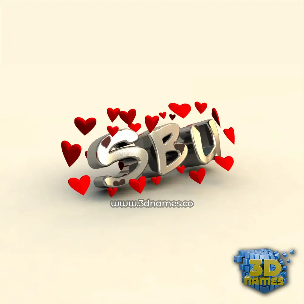 sbu in In Love style - 3D name wallpaper
