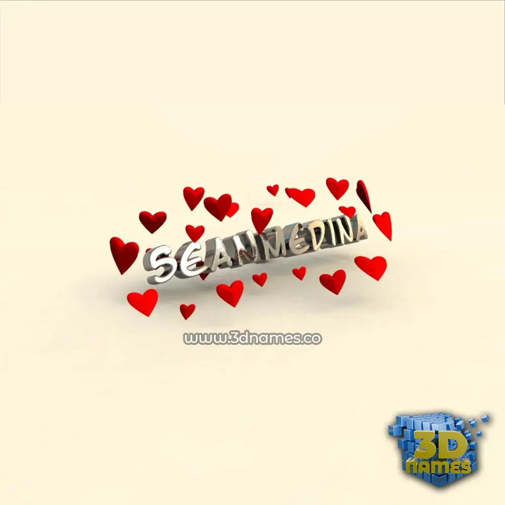 seanmedina in In Love style - 3D name wallpaper