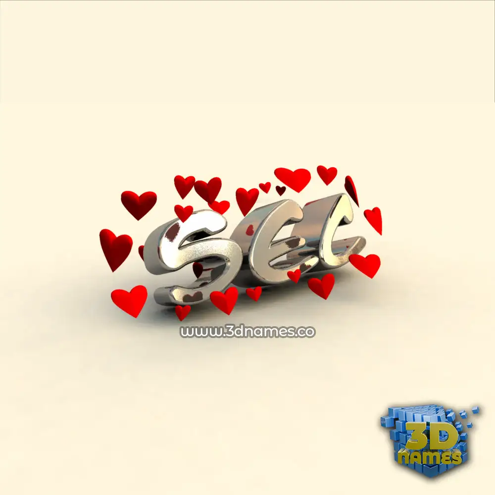 sec in In Love style - 3D name wallpaper