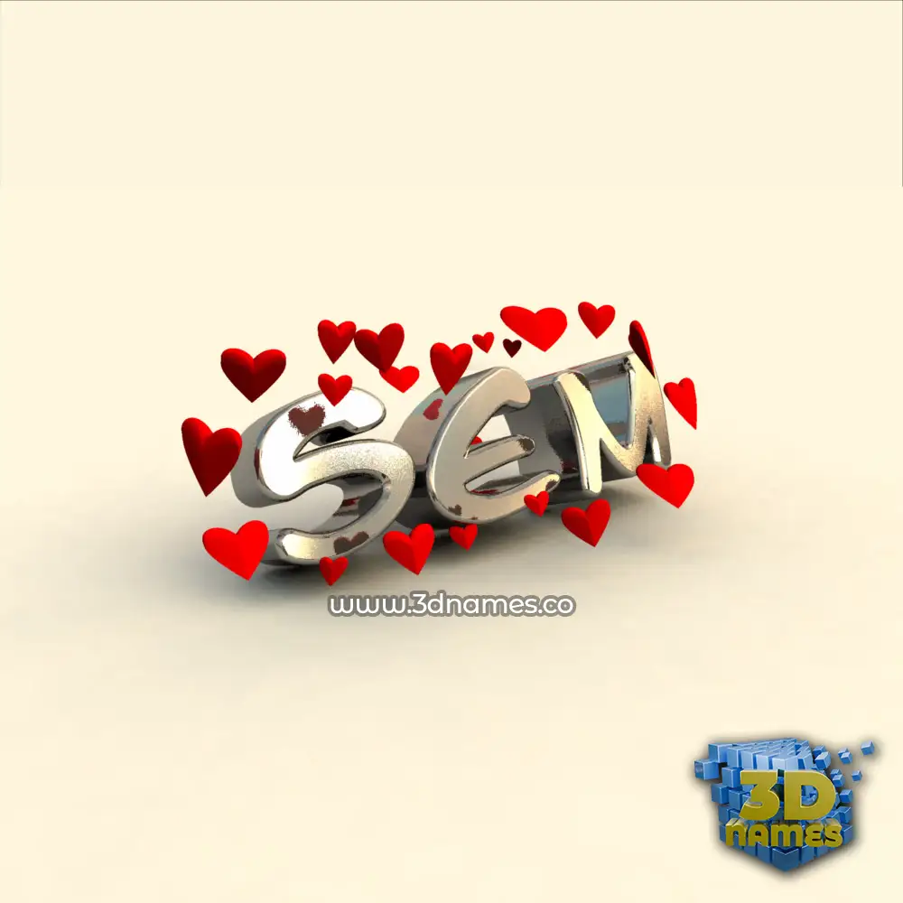 sem in In Love style - 3D name wallpaper