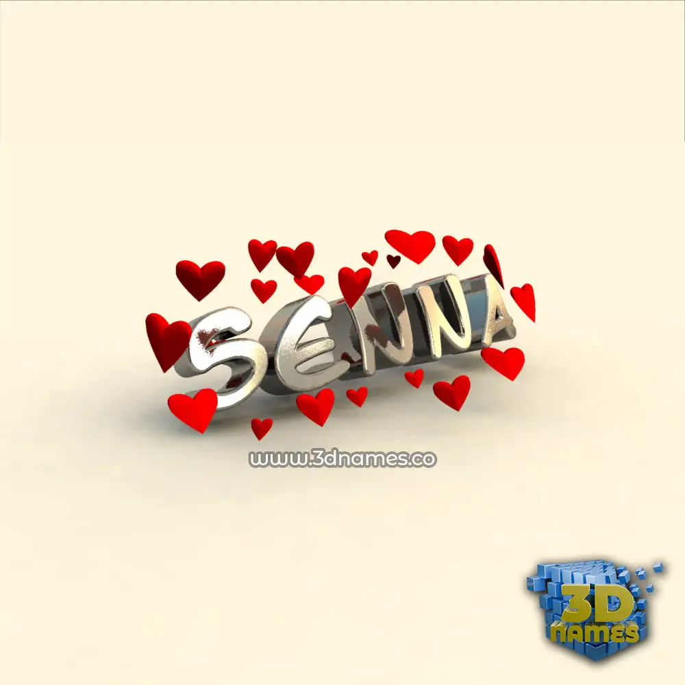 senna in In Love style - 3D name wallpaper